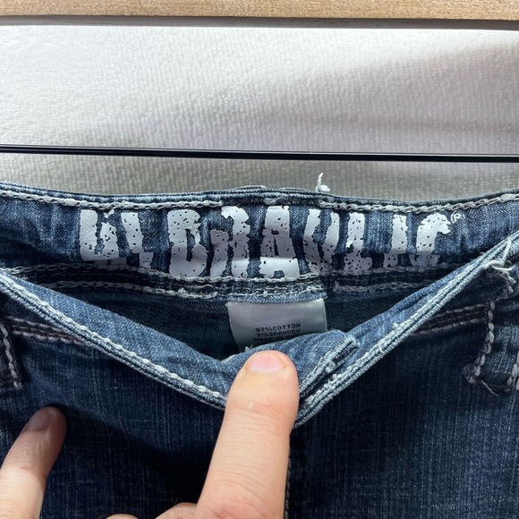 Hydraulic Bootcut Jeans Womens 13/14 Wide Stitch Embroidered Blue Denim 2226 - Picture 2 of 10